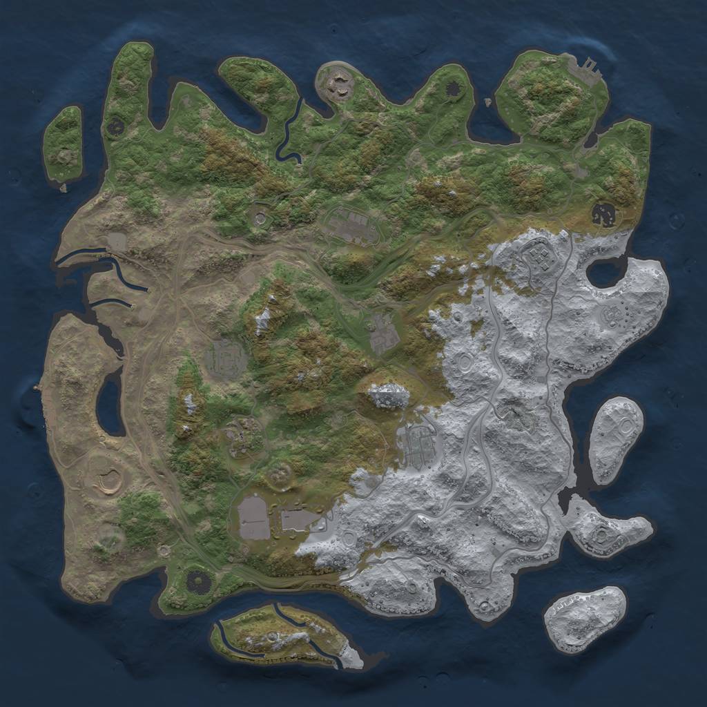 Rust Map: Procedural Map, Size: 4250, Seed: 821649691, 19 Monuments