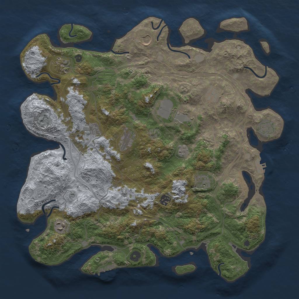 Rust Map: Procedural Map, Size: 4250, Seed: 695174238, 20 Monuments