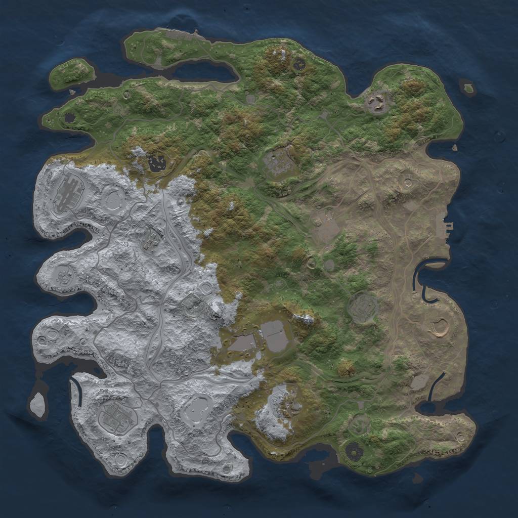 Rust Map: Procedural Map, Size: 4250, Seed: 536219194, 20 Monuments