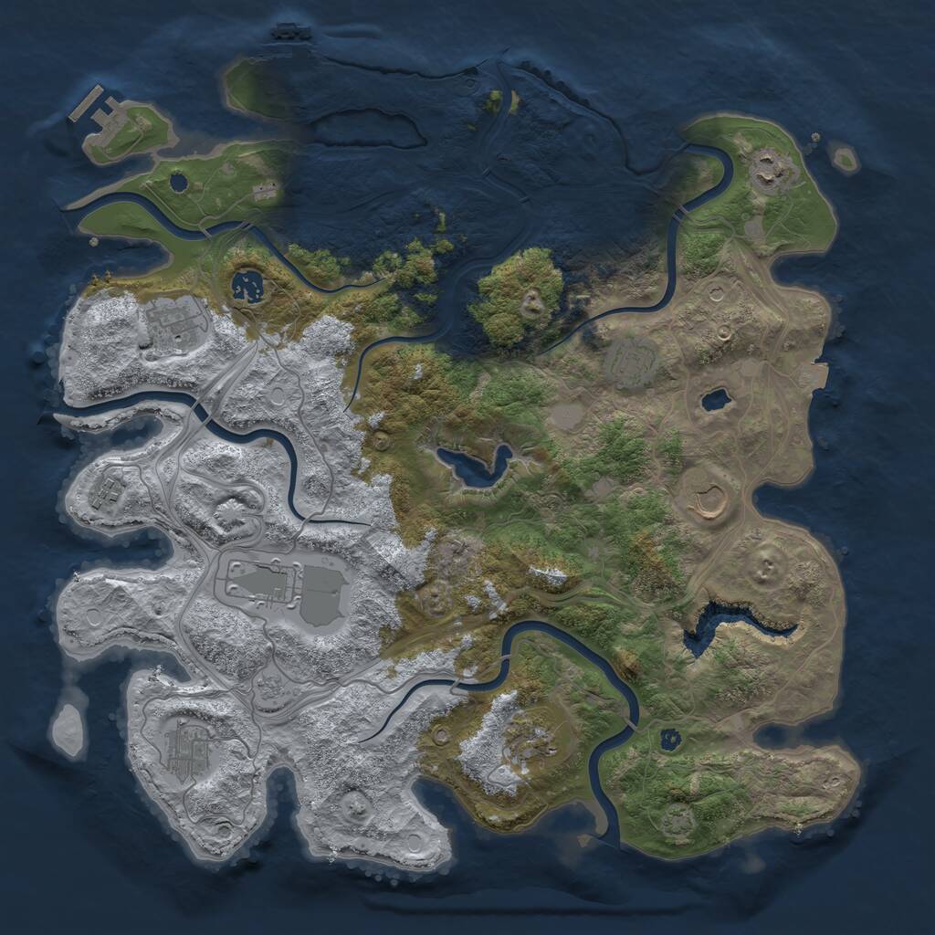 Rust Map: Procedural Map, Size: 4250, Seed: 536219194, 15 Monuments