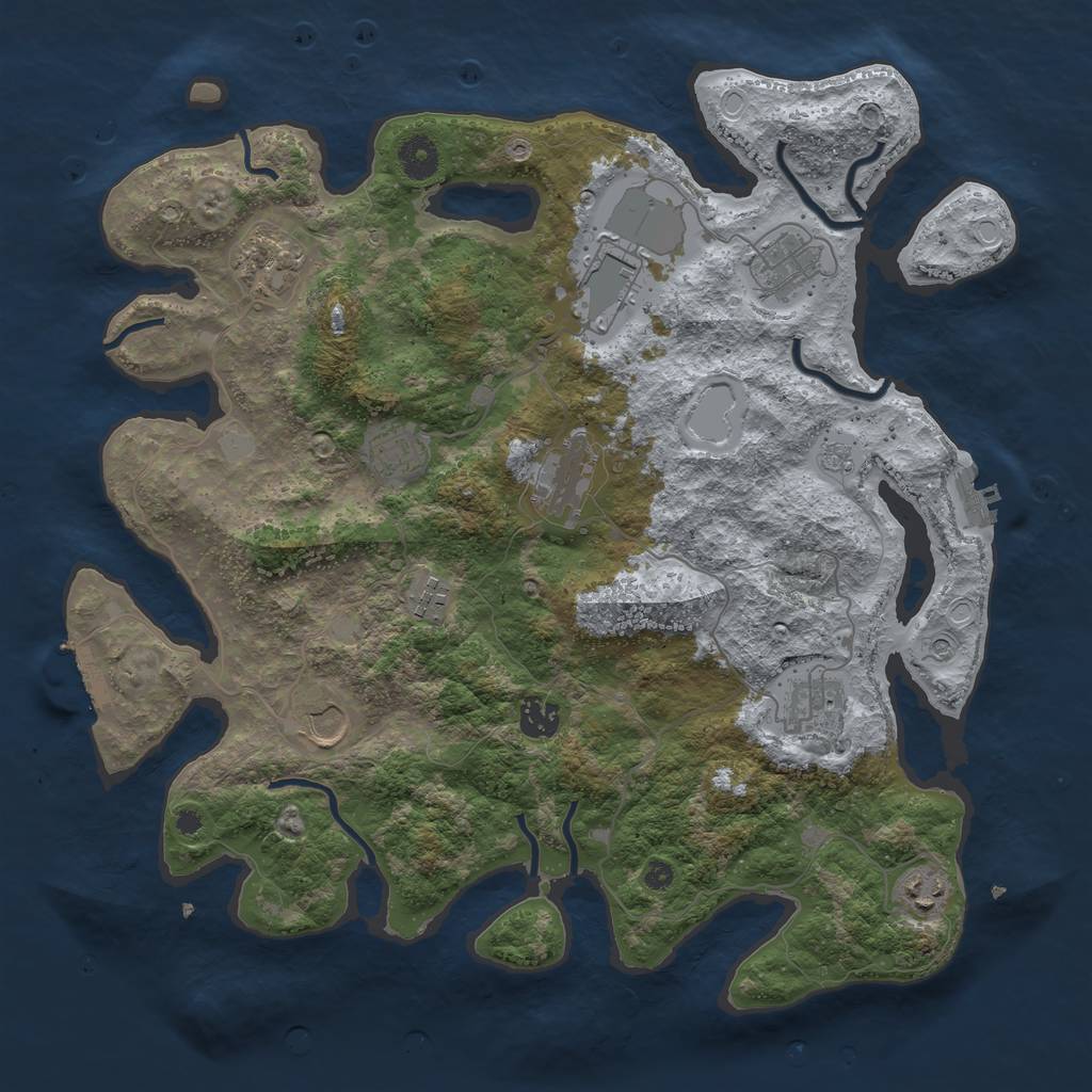 Rust Map: Procedural Map, Size: 3900, Seed: 24159744, 19 Monuments