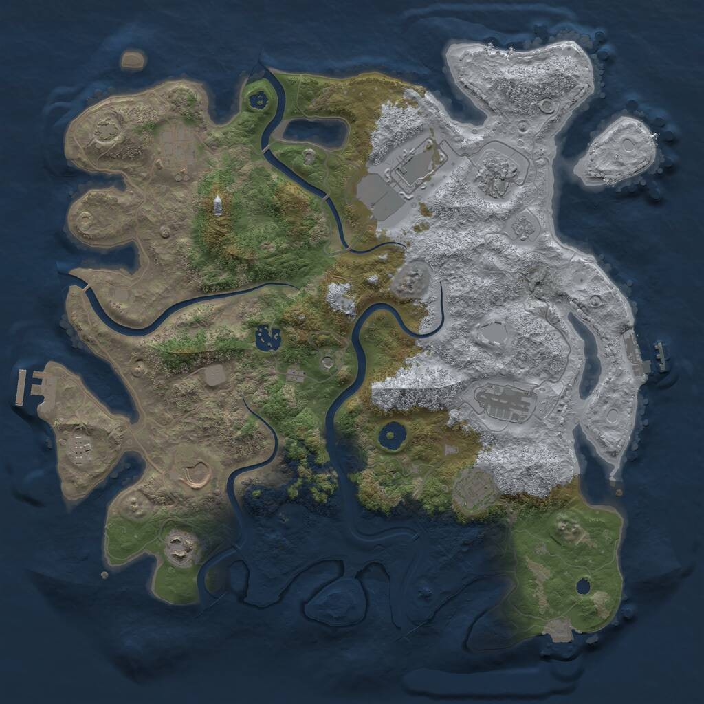 Rust Map: Procedural Map, Size: 3900, Seed: 24159744, 15 Monuments