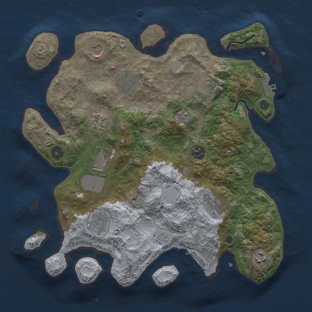 Rust Map: Procedural Map, Size: 3600, Seed: 22488106, 19 Monuments