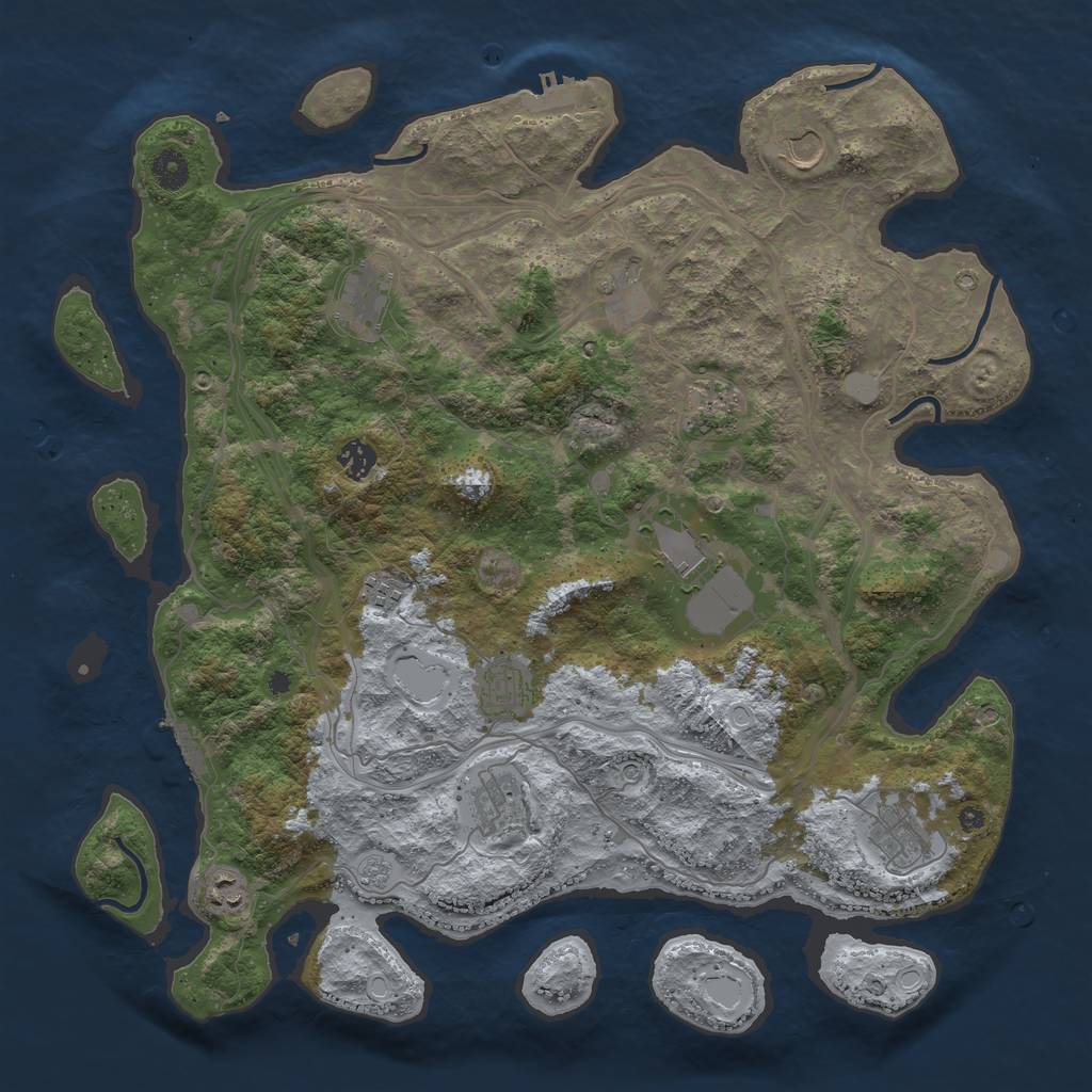 Rust Map: Procedural Map, Size: 4250, Seed: 141029676, 20 Monuments