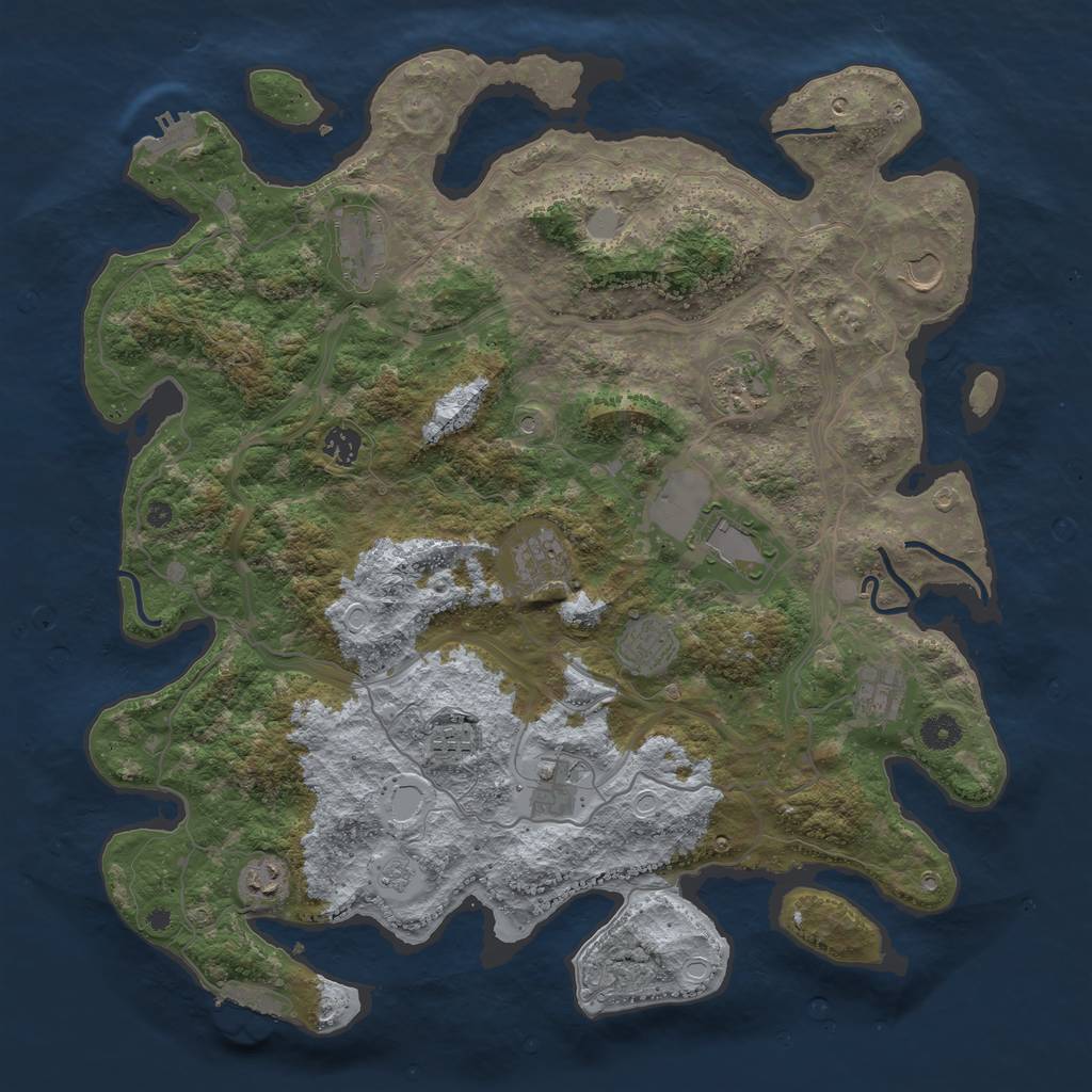 Rust Map: Procedural Map, Size: 4300, Seed: 28818869, 20 Monuments