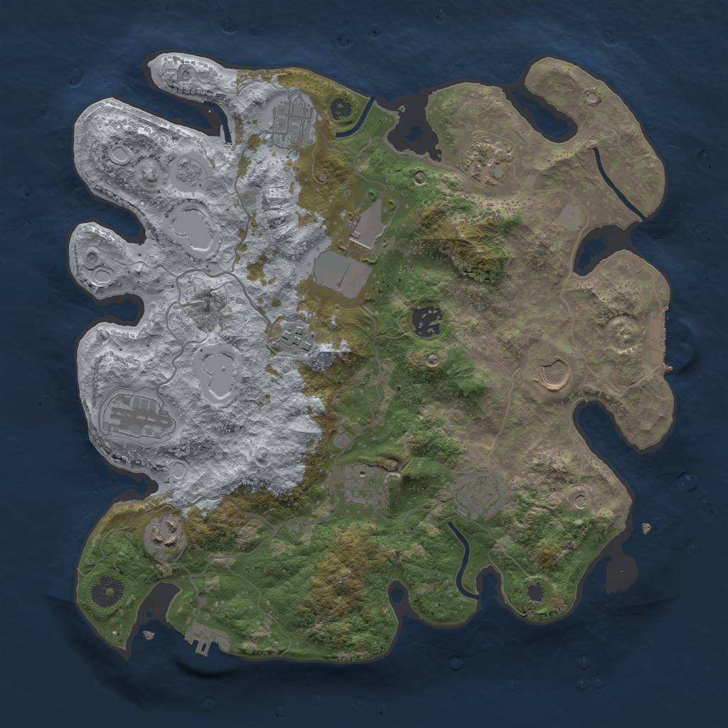 Rust Map: Procedural Map, Size: 3500, Seed: 810082022, 19 Monuments