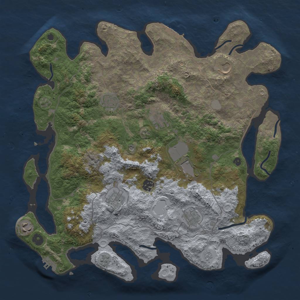 Rust Map: Procedural Map, Size: 4000, Seed: 62748175, 18 Monuments