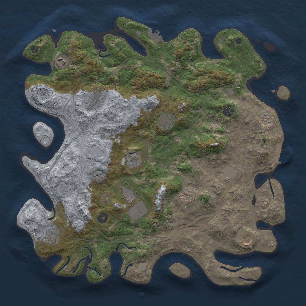 Rust Map: Procedural Map, Size: 4250, Seed: 226989581, 20 Monuments