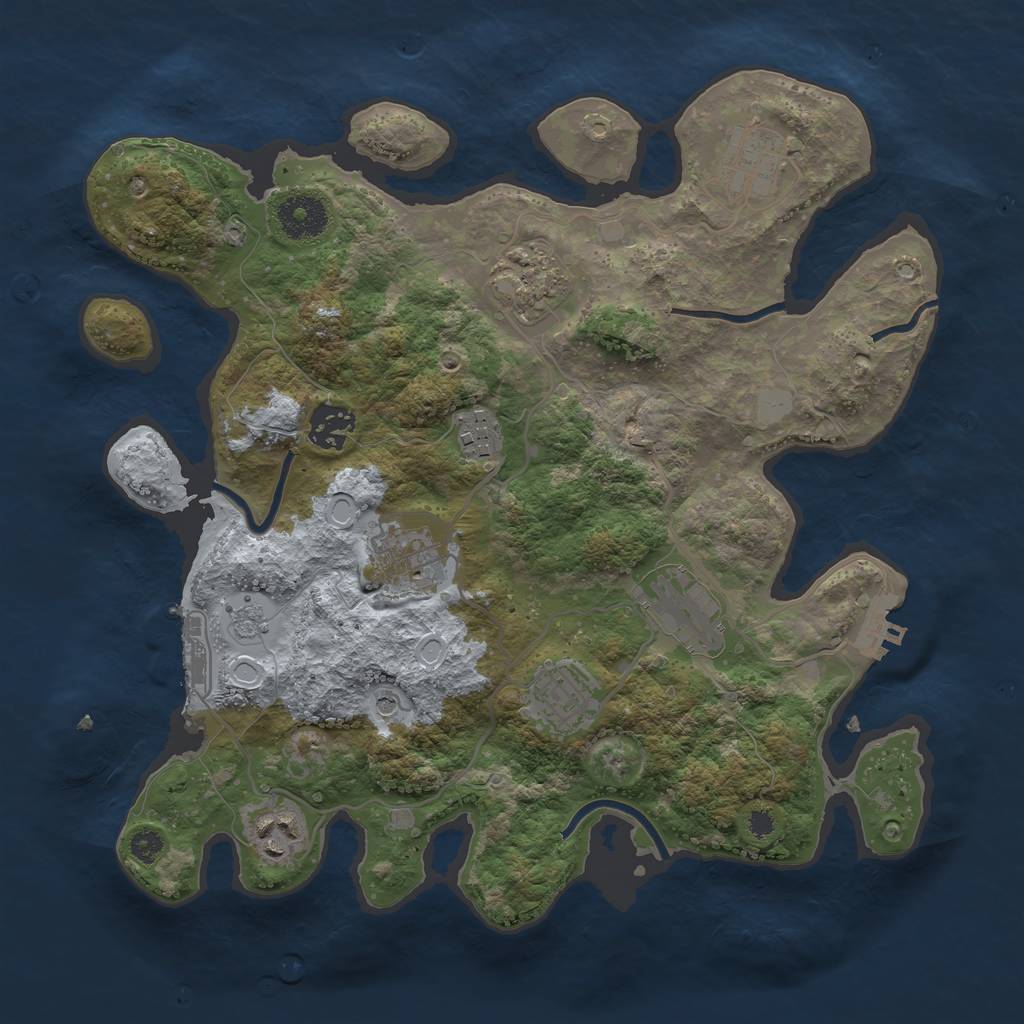 Rust Map: Procedural Map, Size: 3300, Seed: 1648458214, 17 Monuments