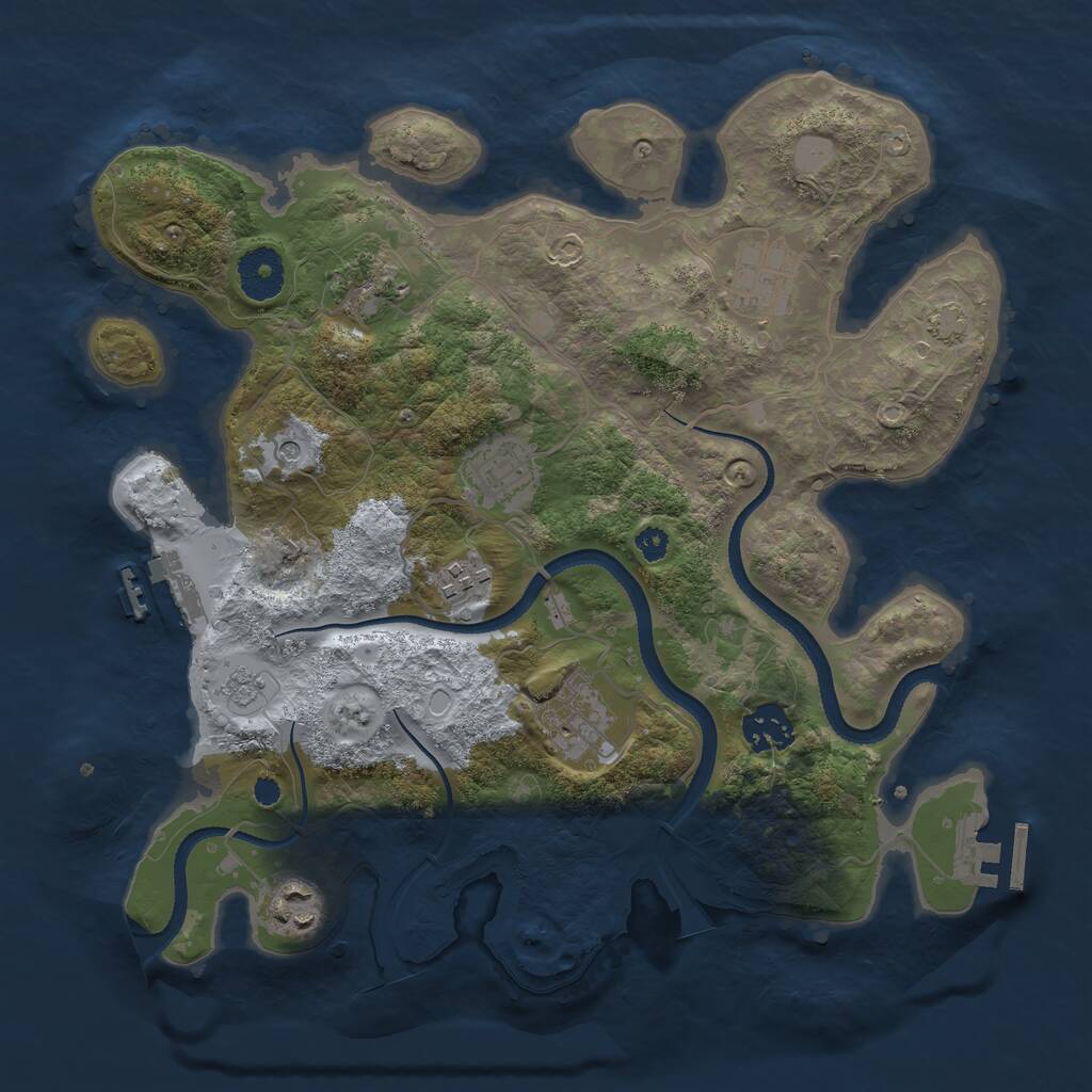 Rust Map: Procedural Map, Size: 3300, Seed: 1648458214, 13 Monuments