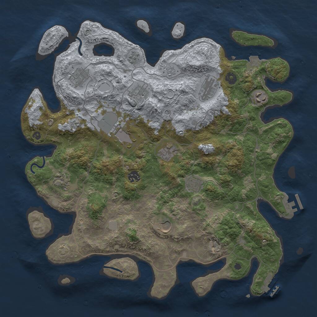 Rust Map: Procedural Map, Size: 4000, Seed: 312, 17 Monuments