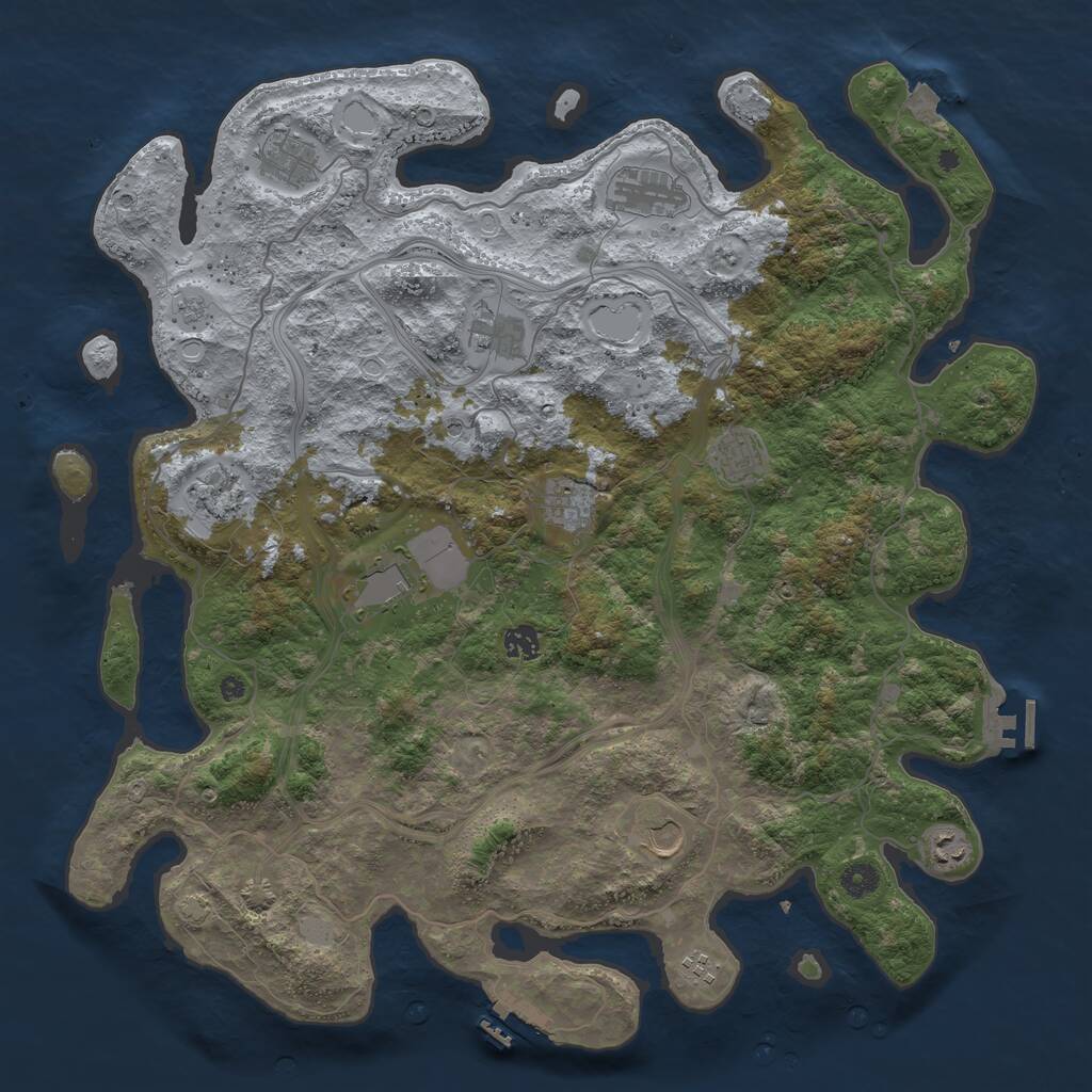 Rust Map: Procedural Map, Size: 4500, Seed: 898818690, 17 Monuments