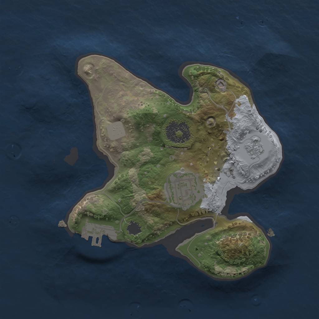 Rust Map: Procedural Map, Size: 2000, Seed: 377956141, 8 Monuments