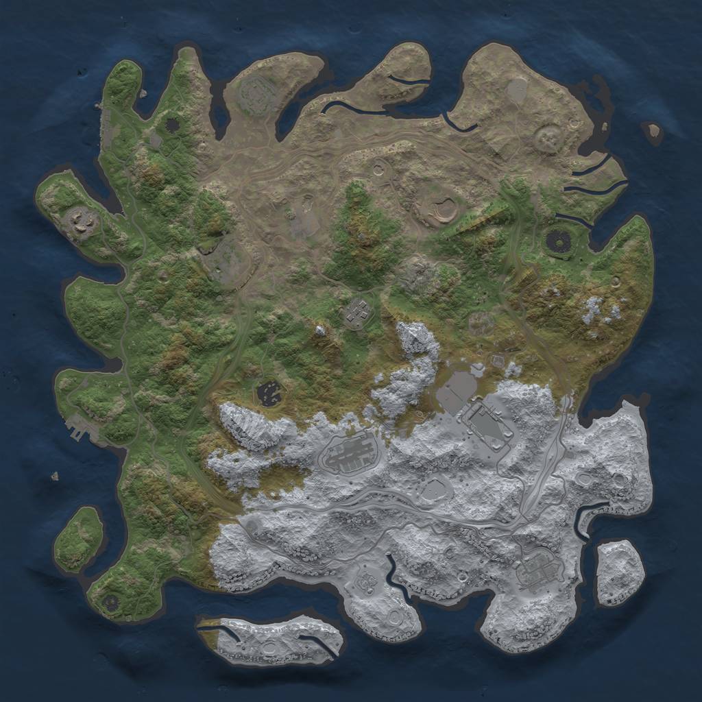 Rust Map: Procedural Map, Size: 4250, Seed: 183370101, 19 Monuments