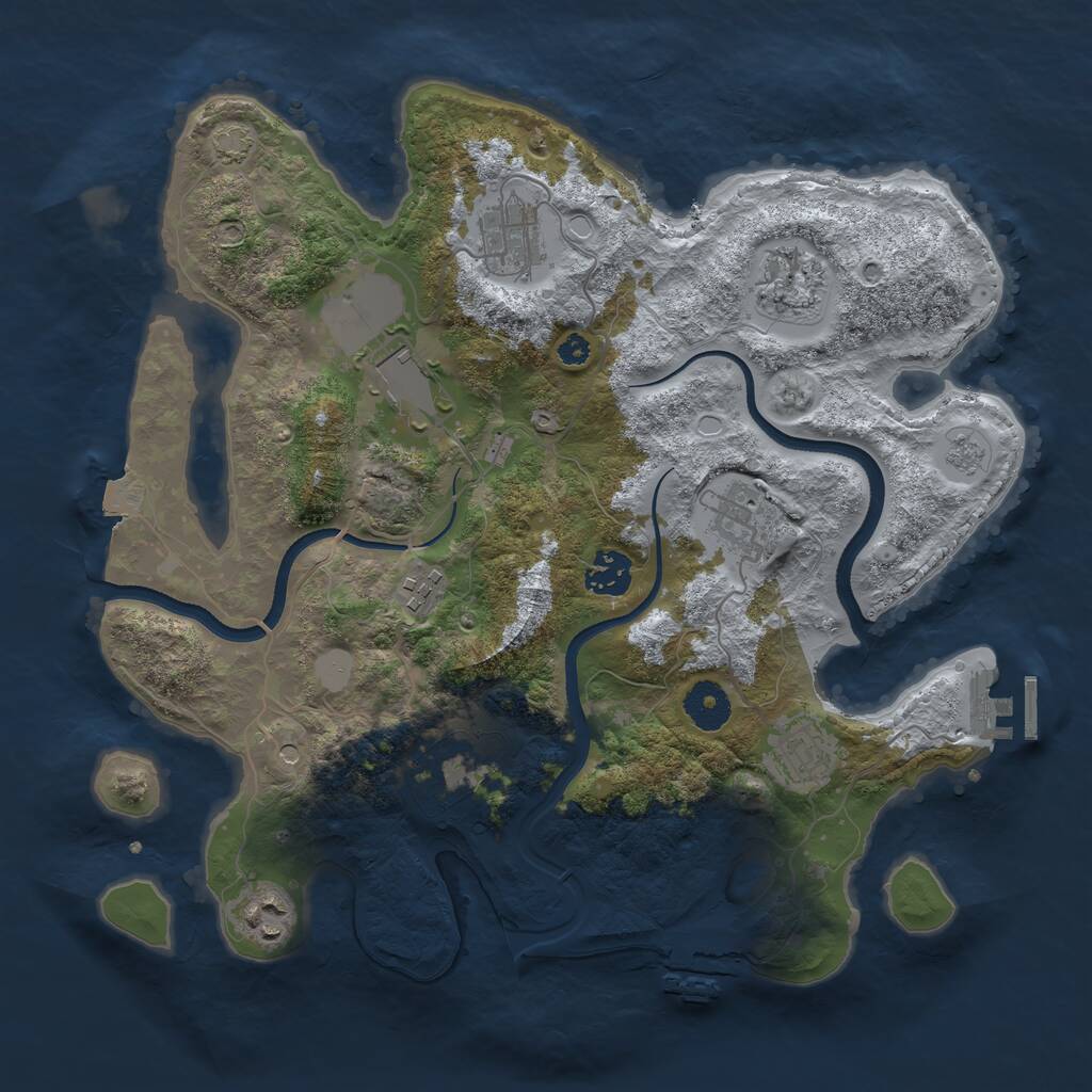 Rust Map: Procedural Map, Size: 3500, Seed: 518300204, 15 Monuments