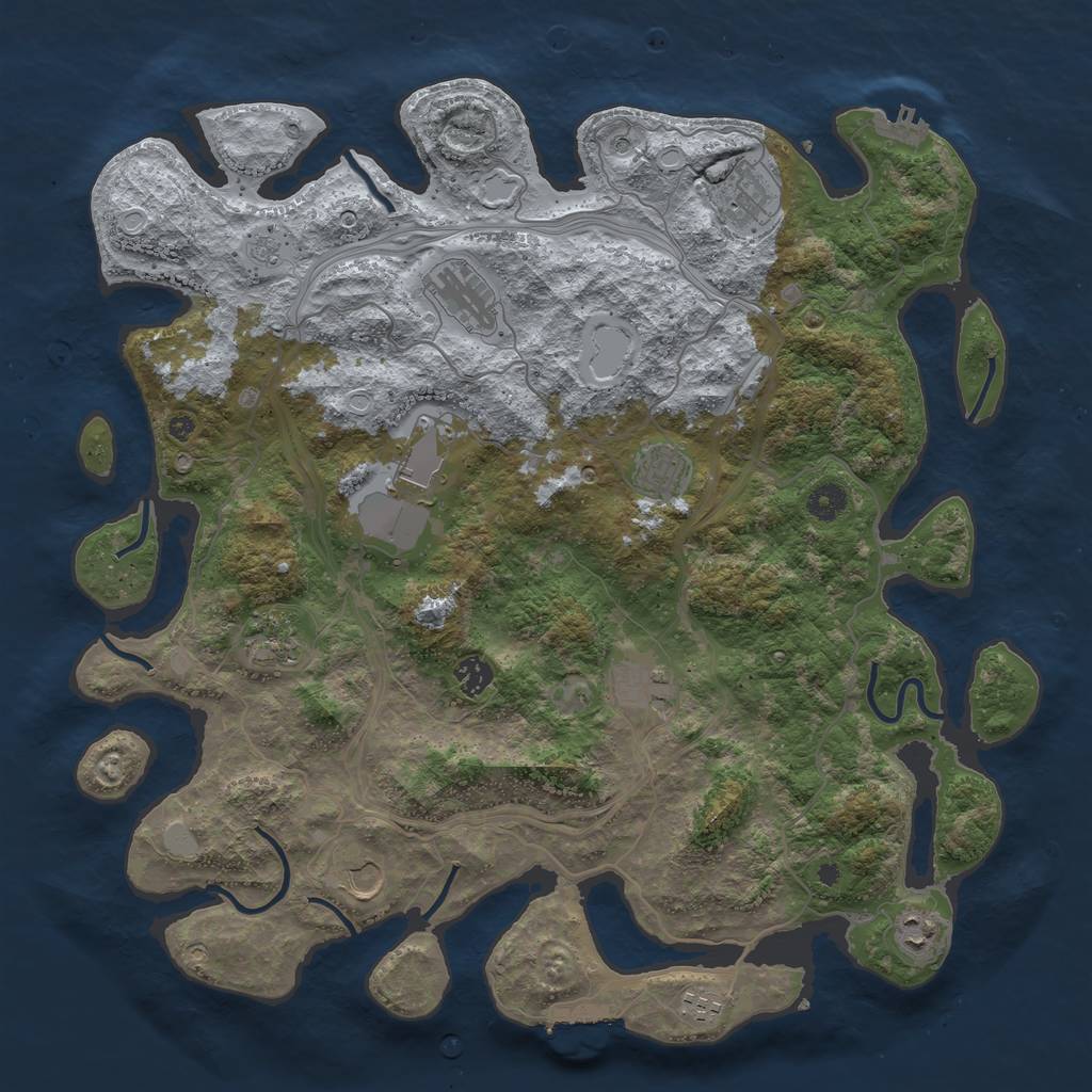 Rust Map: Procedural Map, Size: 4300, Seed: 915367842, 19 Monuments