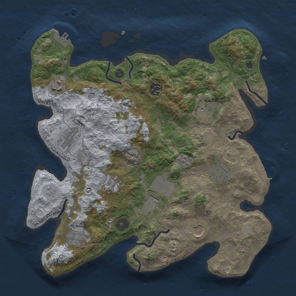 Rust Map: Procedural Map, Size: 3500, Seed: 1636738287, 19 Monuments