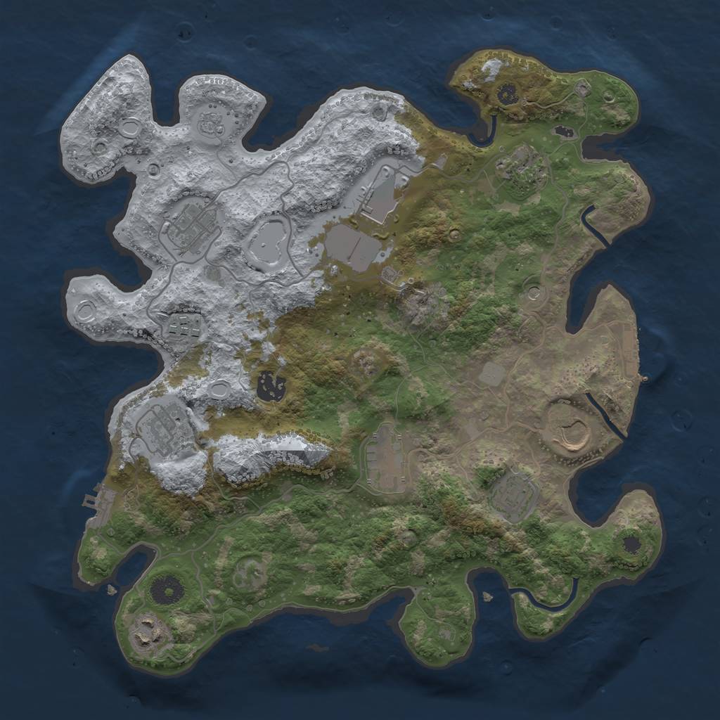 Rust Map: Procedural Map, Size: 3500, Seed: 589005622, 19 Monuments