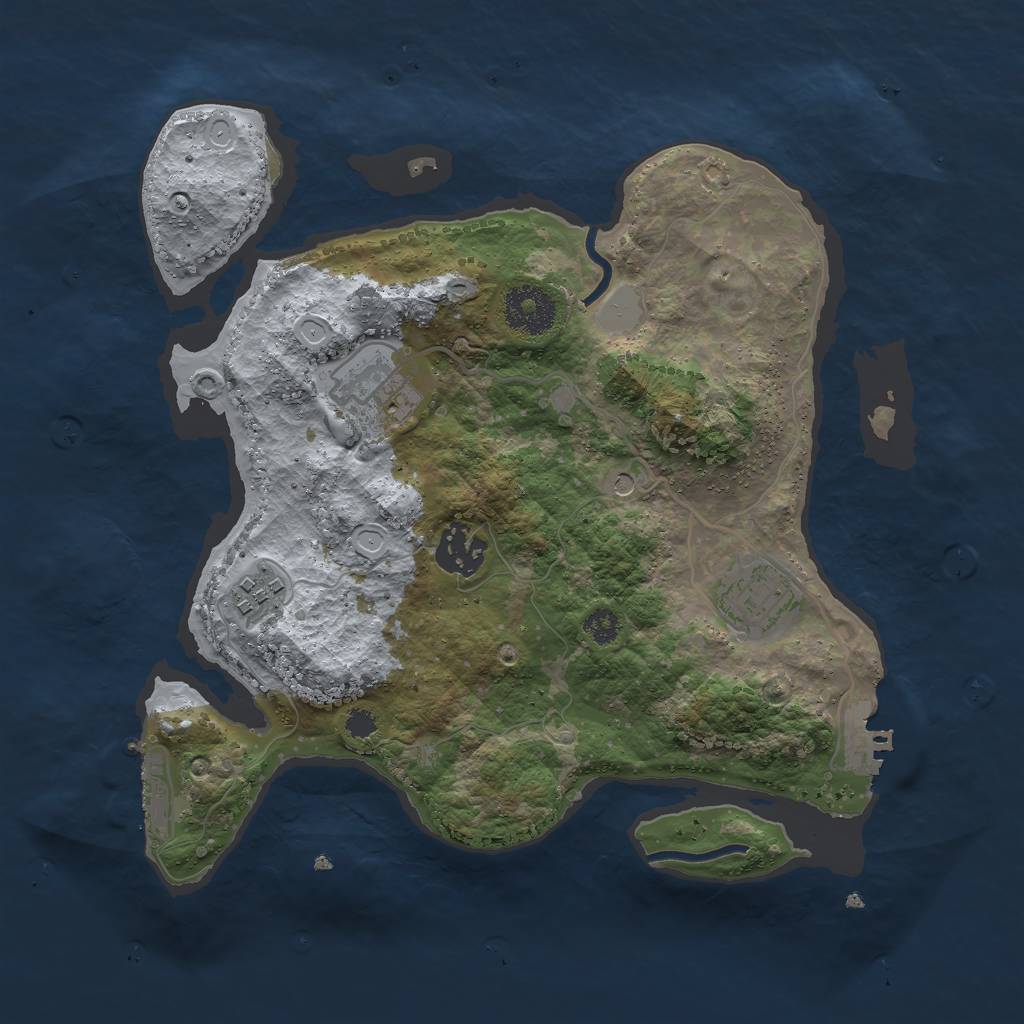 Rust Map: Procedural Map, Size: 3000, Seed: 36258, 12 Monuments