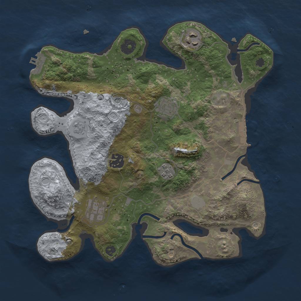 Rust Map: Procedural Map, Size: 3000, Seed: 217811184, 14 Monuments