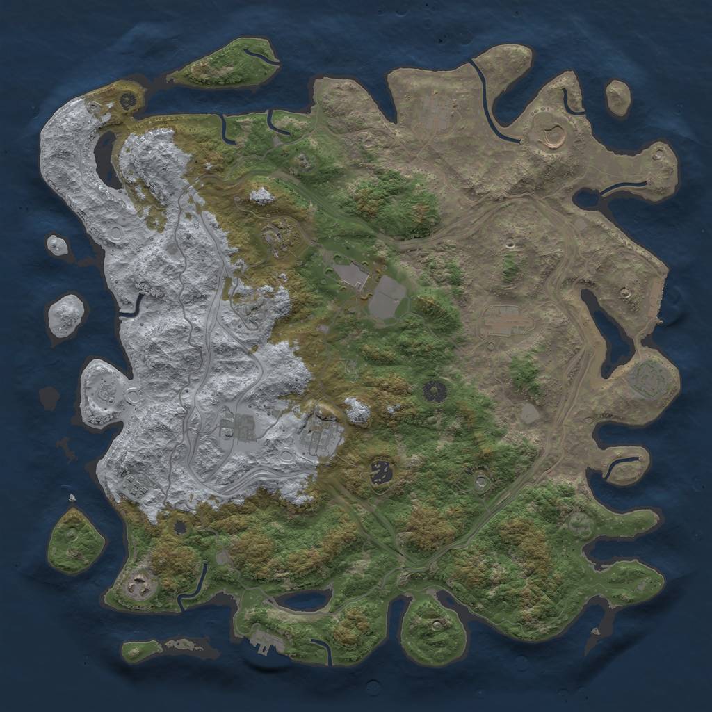 Rust Map: Procedural Map, Size: 4500, Seed: 985955462, 20 Monuments