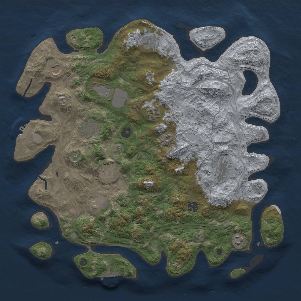 Rust Map: Procedural Map, Size: 4250, Seed: 809826958, 20 Monuments