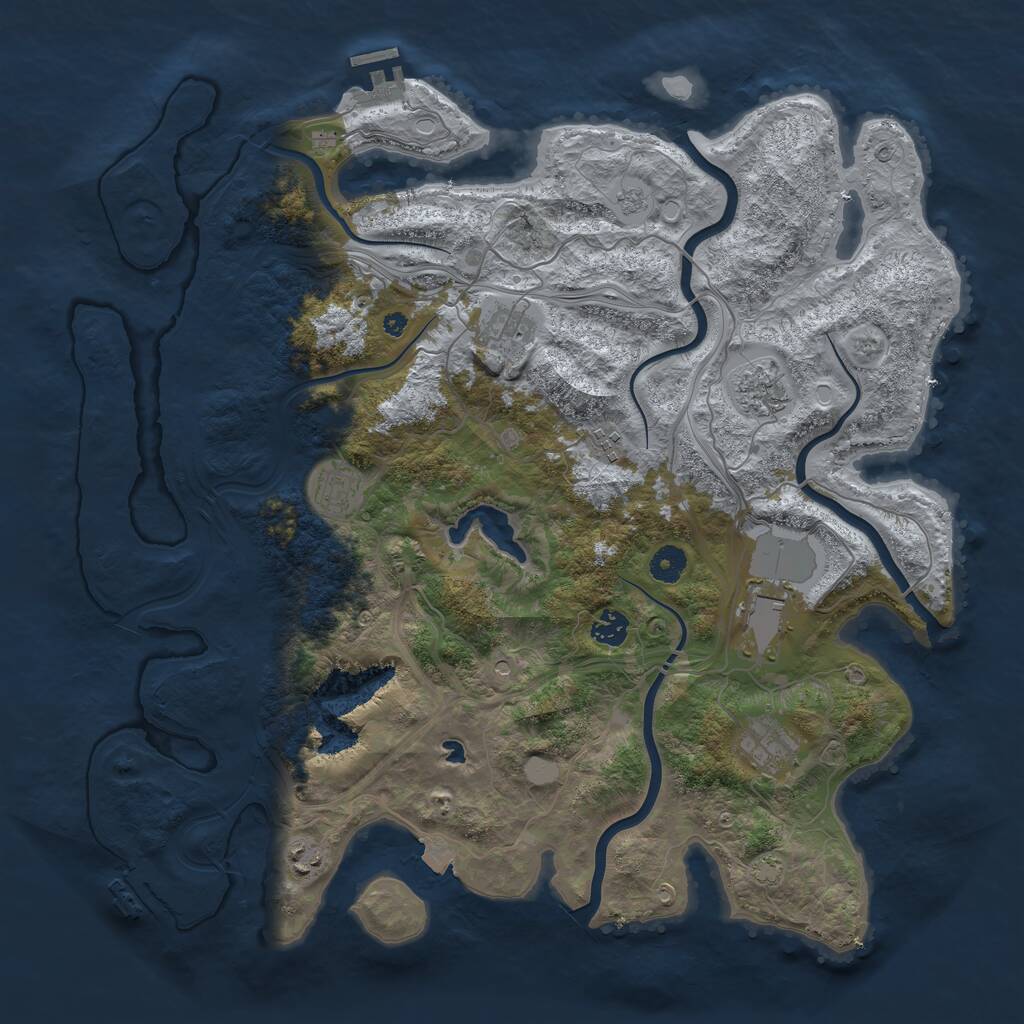Rust Map: Procedural Map, Size: 4250, Seed: 779002702, 14 Monuments