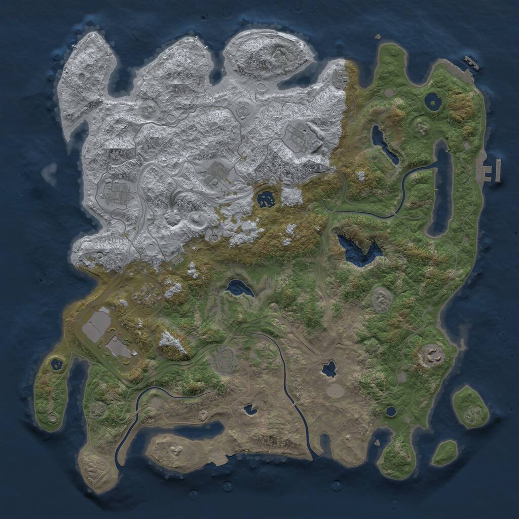 Rust Map: Procedural Map, Size: 4500, Seed: 1468915687, 15 Monuments