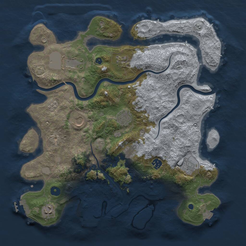 Rust Map: Procedural Map, Size: 3750, Seed: 586202752, 15 Monuments