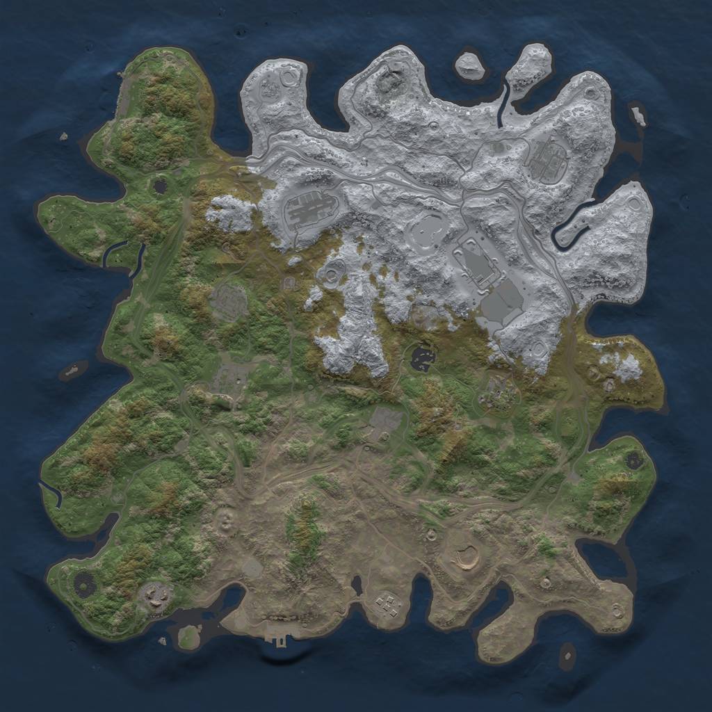 Rust Map: Procedural Map, Size: 4400, Seed: 18848544, 20 Monuments