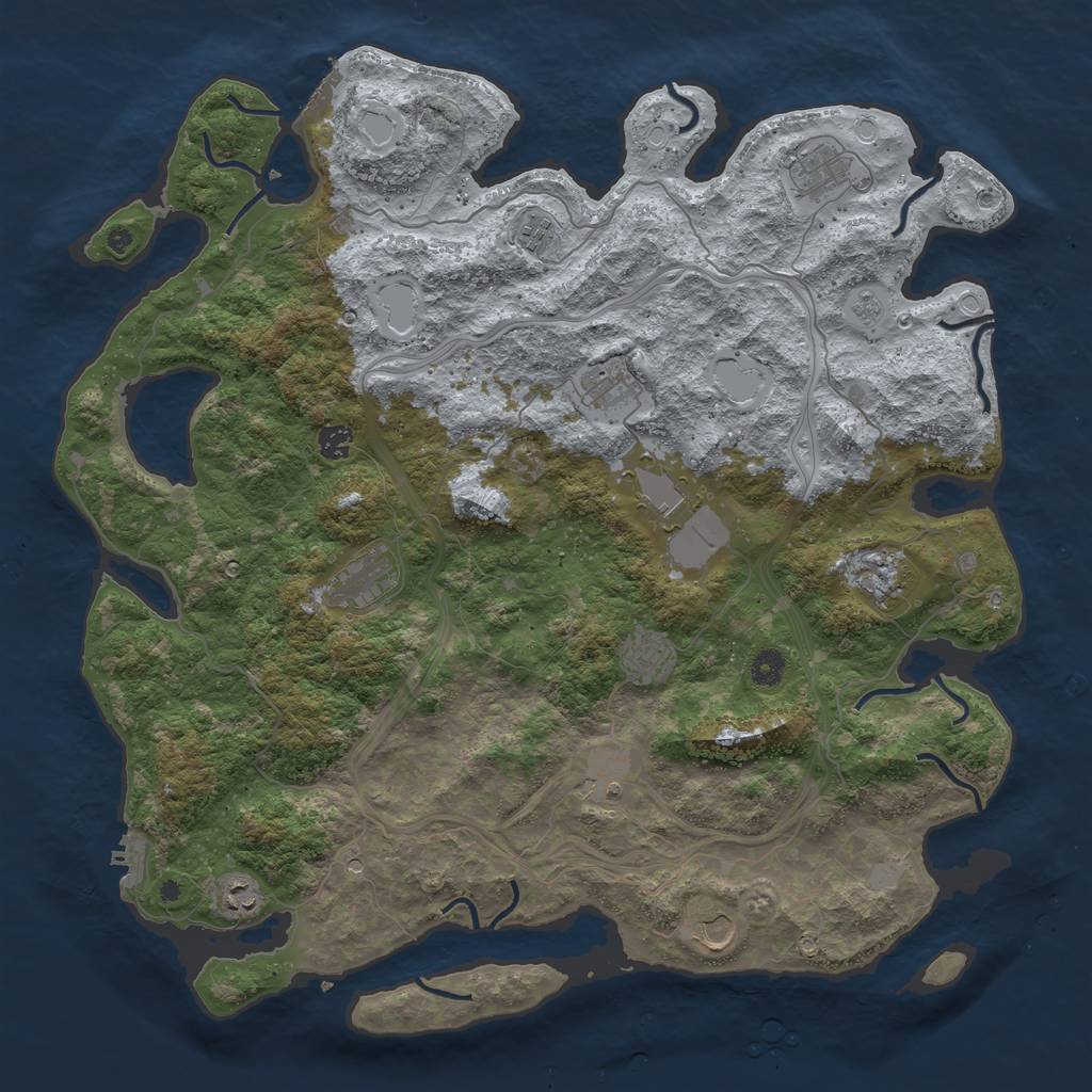 Rust Map: Procedural Map, Size: 4600, Seed: 274680, 20 Monuments