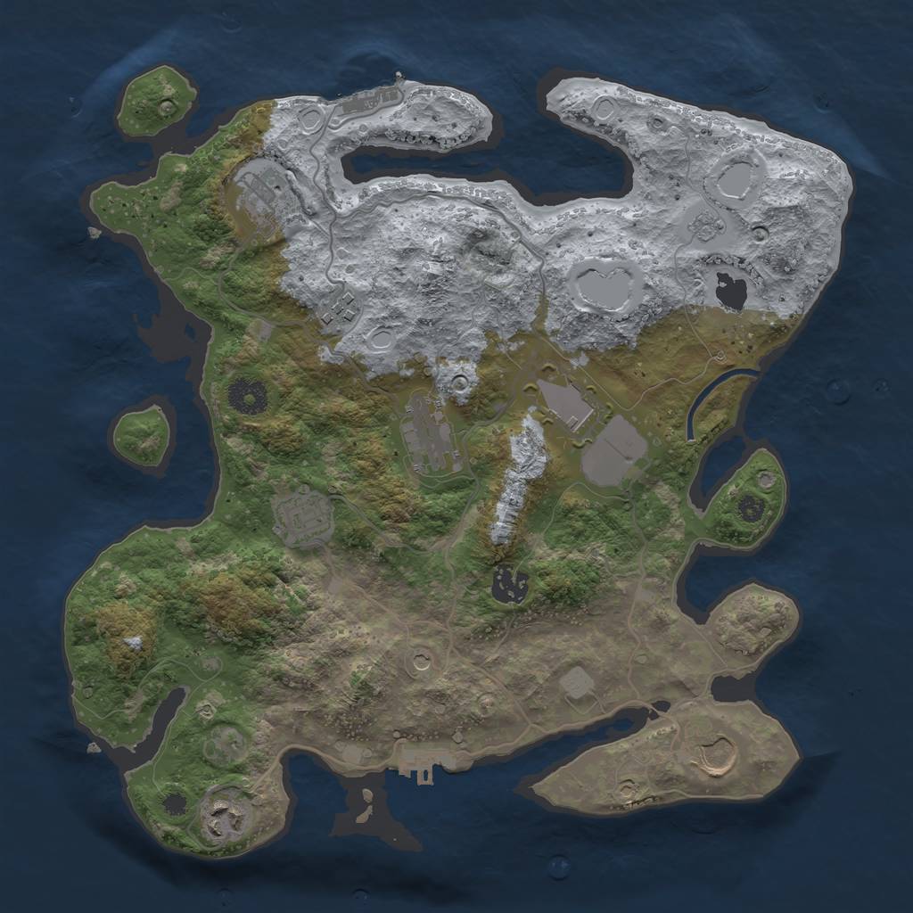 Rust Map: Procedural Map, Size: 3500, Seed: 1536542505, 17 Monuments