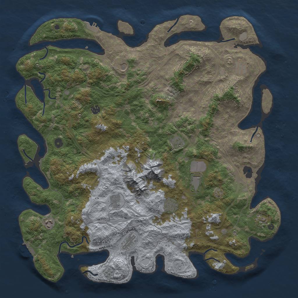 Rust Map: Procedural Map, Size: 5000, Seed: 8249490, 20 Monuments