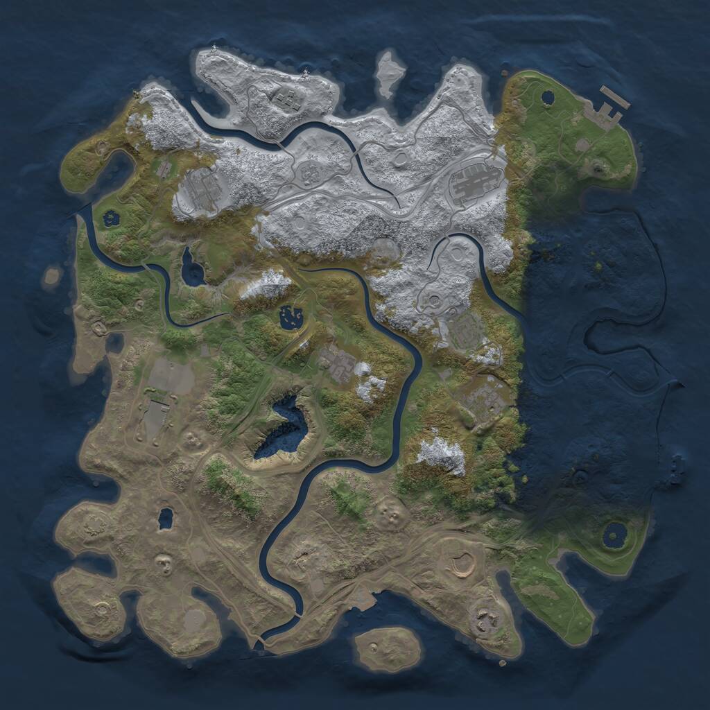 Rust Map: Procedural Map, Size: 4250, Seed: 512823269, 16 Monuments