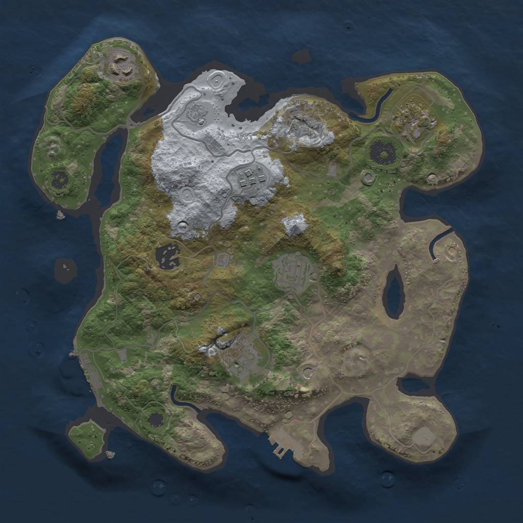Rust Map: Procedural Map, Size: 3000, Seed: 4286, 15 Monuments