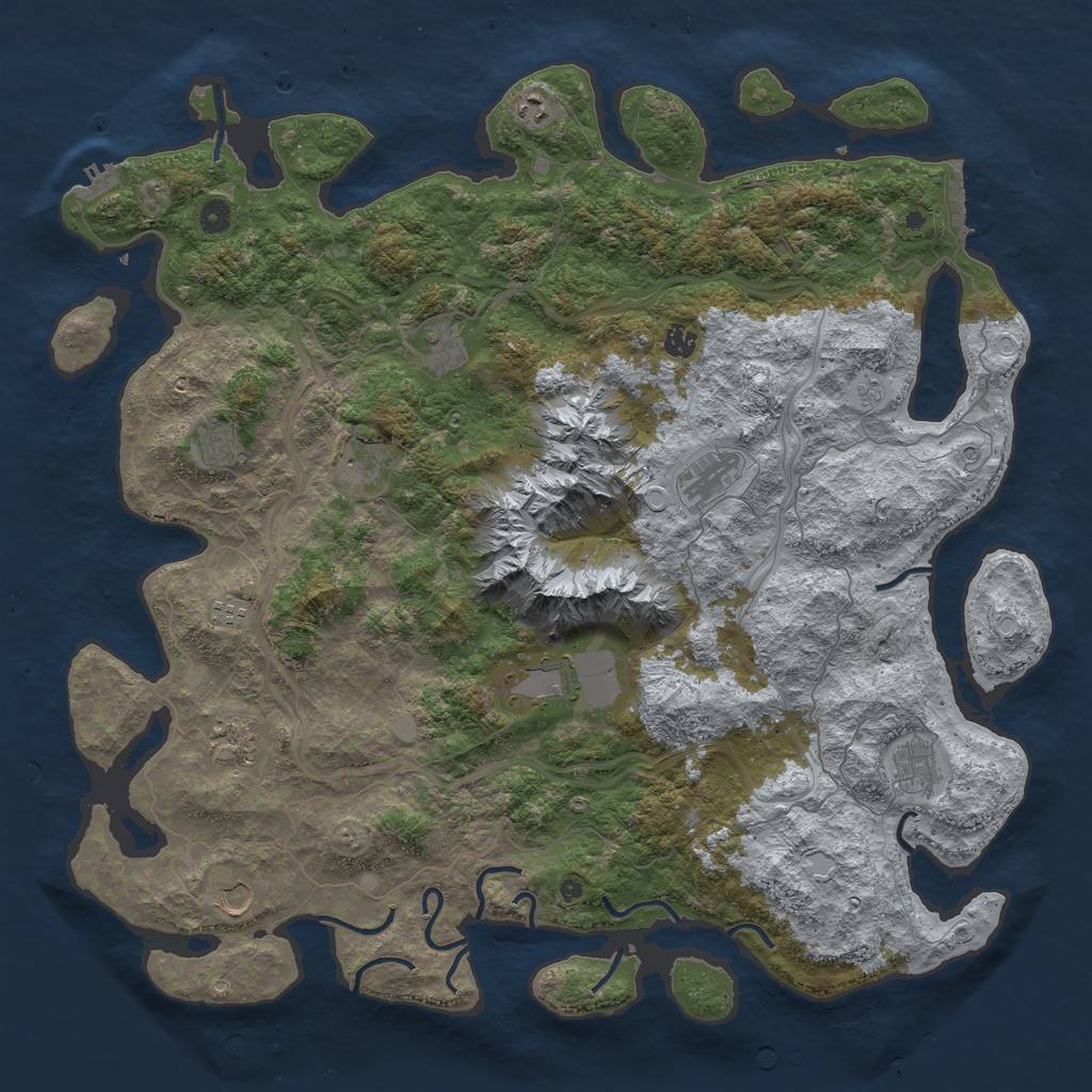 Rust Map: Procedural Map, Size: 5000, Seed: 32132156, 20 Monuments