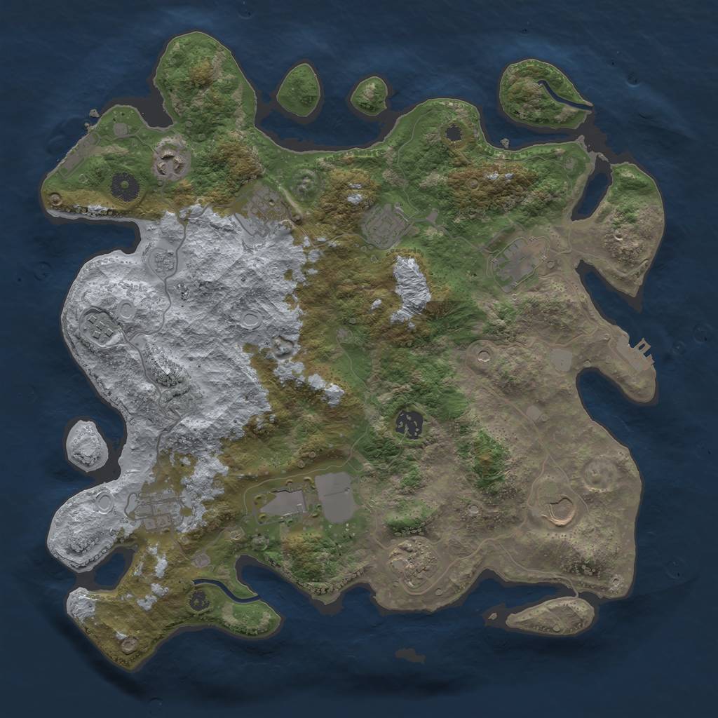 Rust Map: Procedural Map, Size: 3750, Seed: 110594723, 19 Monuments