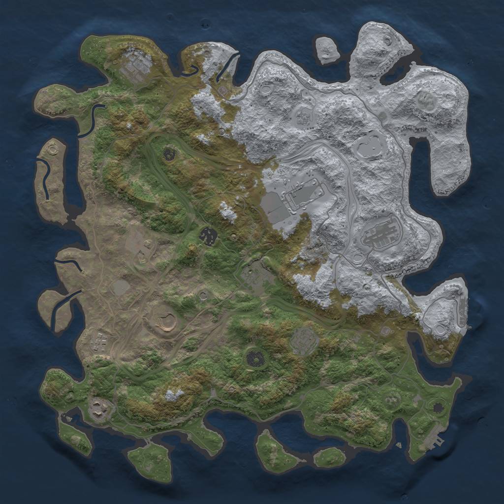 Rust Map: Procedural Map, Size: 4250, Seed: 1129606944, 19 Monuments
