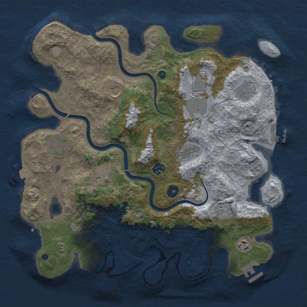Rust Map: Procedural Map, Size: 3850, Seed: 300971716, 16 Monuments