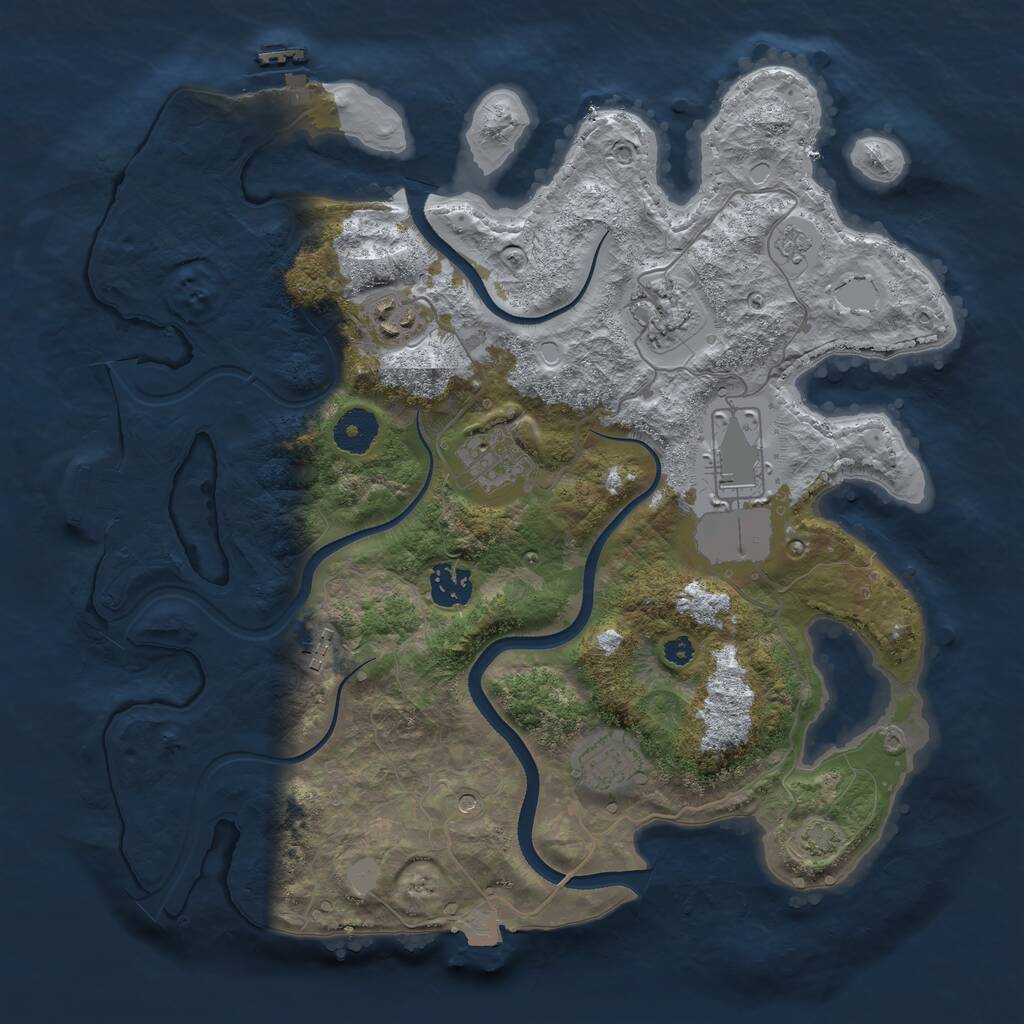 Rust Map: Procedural Map, Size: 3500, Seed: 1642076681, 13 Monuments