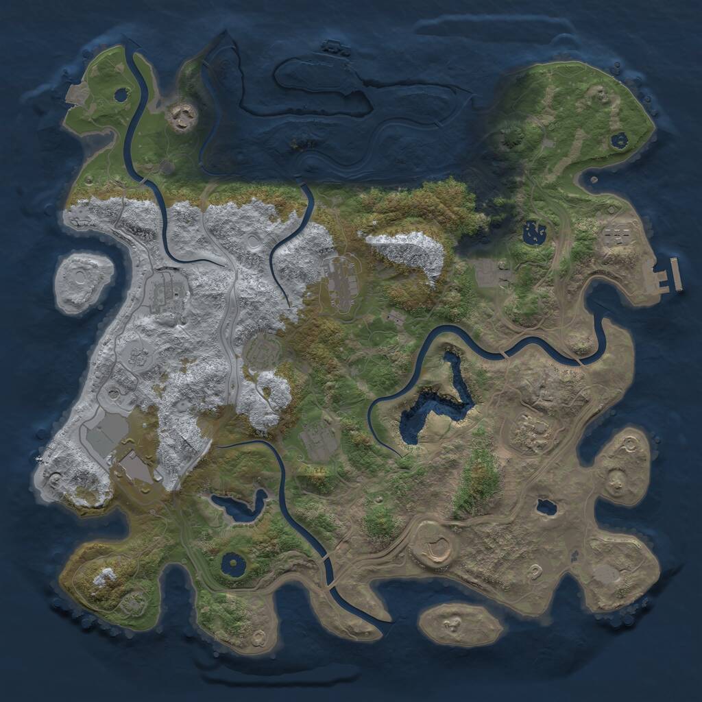 Rust Map: Procedural Map, Size: 4250, Seed: 15483882, 17 Monuments