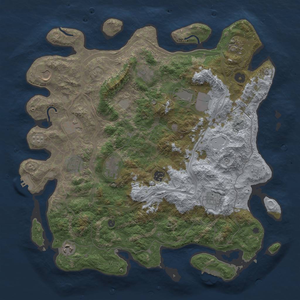 Rust Map: Procedural Map, Size: 4250, Seed: 1545878210, 20 Monuments