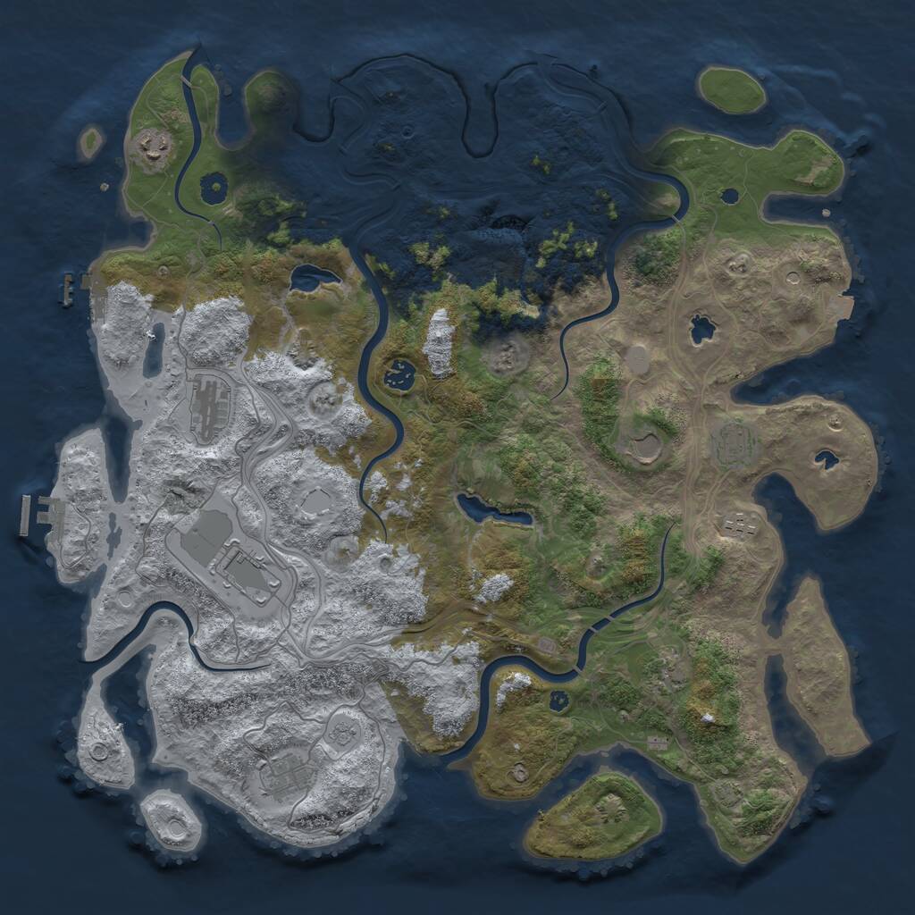 Rust Map: Procedural Map, Size: 4500, Seed: 1004, 15 Monuments
