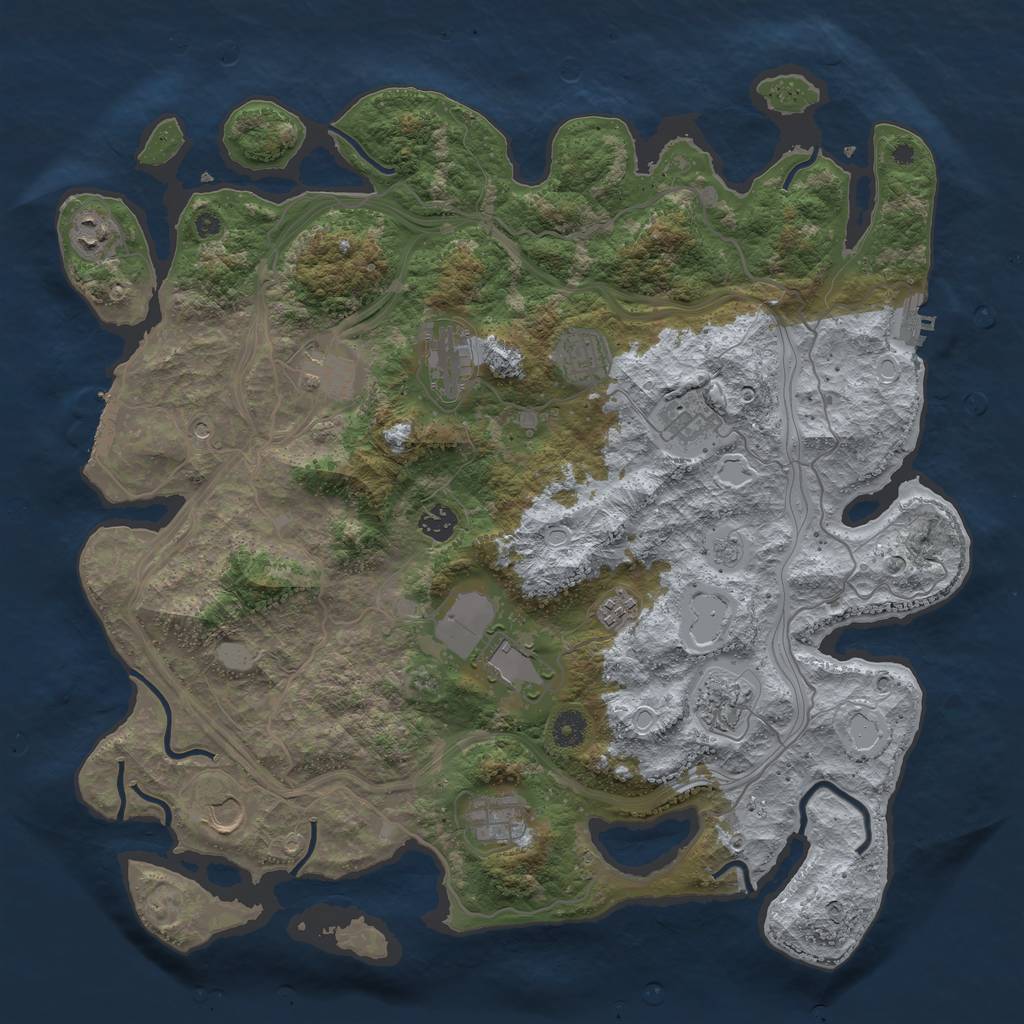 Rust Map: Procedural Map, Size: 4250, Seed: 93172535, 20 Monuments