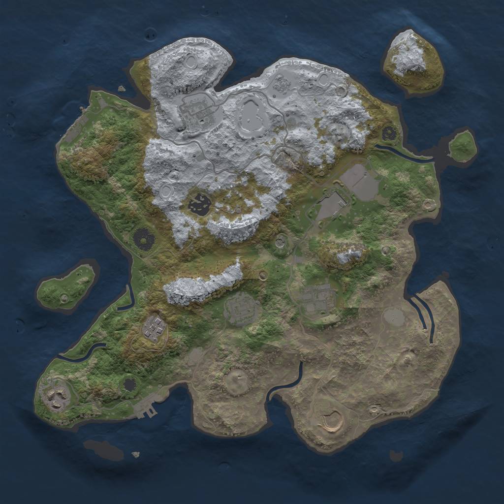 Rust Map: Procedural Map, Size: 3500, Seed: 29347, 17 Monuments