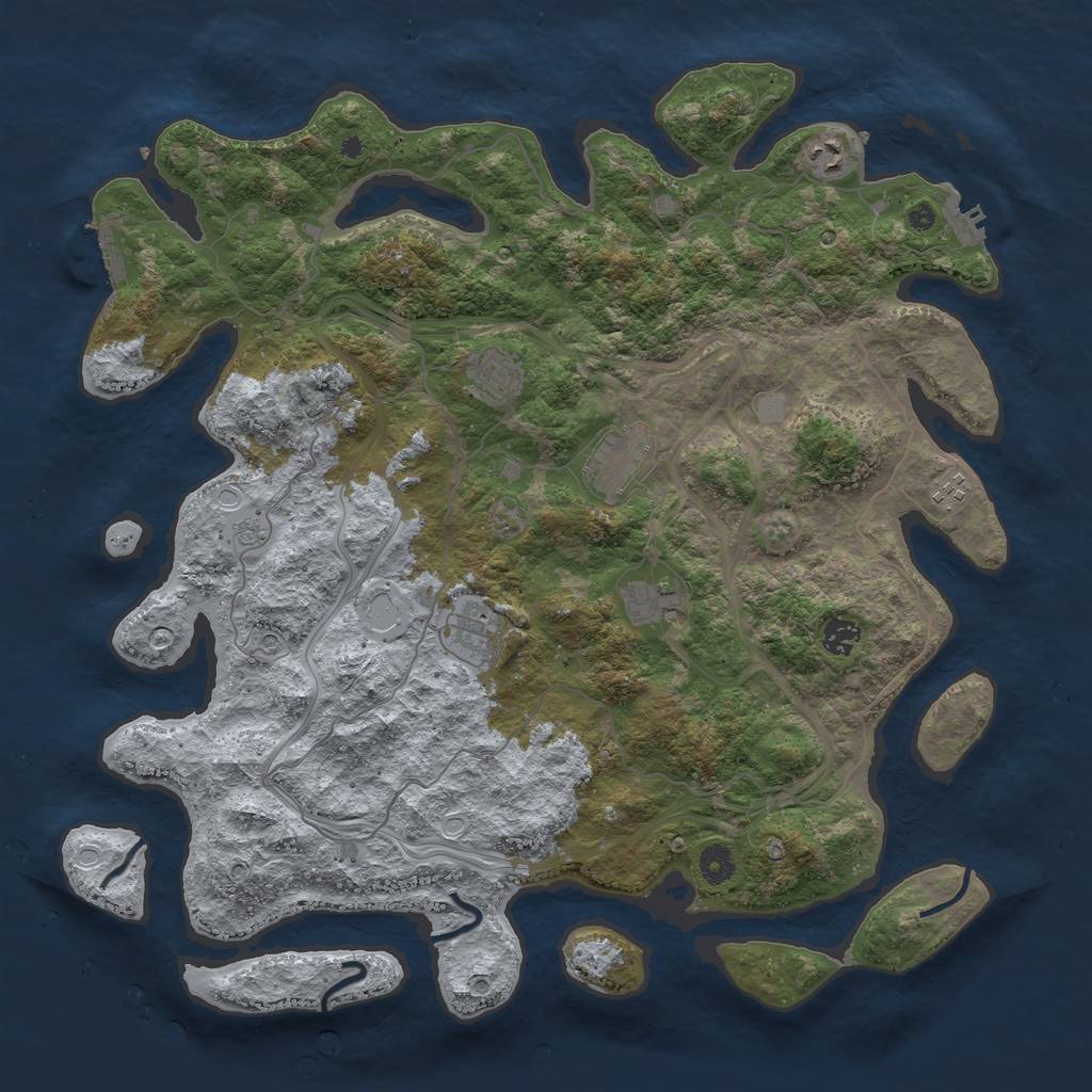 Rust Map: Procedural Map, Size: 4350, Seed: 1870, 16 Monuments