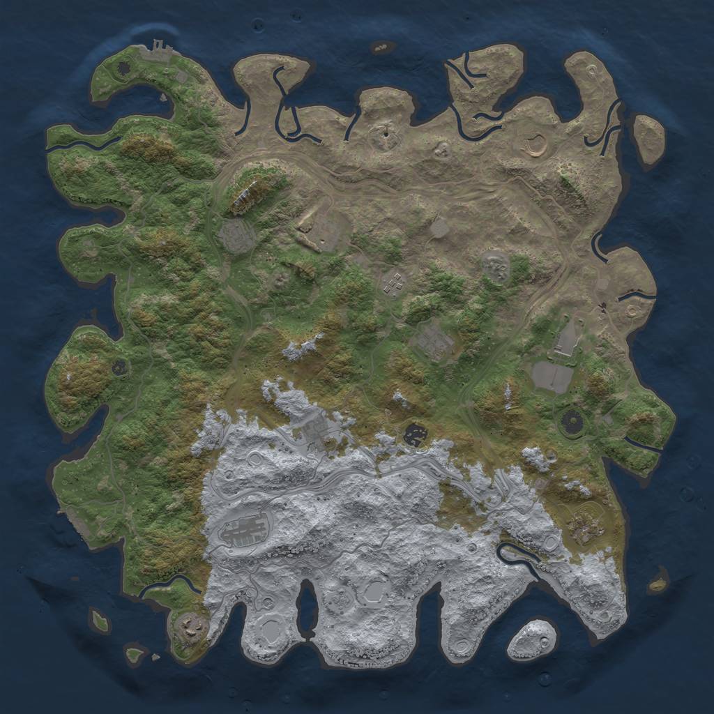 Rust Map: Procedural Map, Size: 4750, Seed: 716059808, 20 Monuments