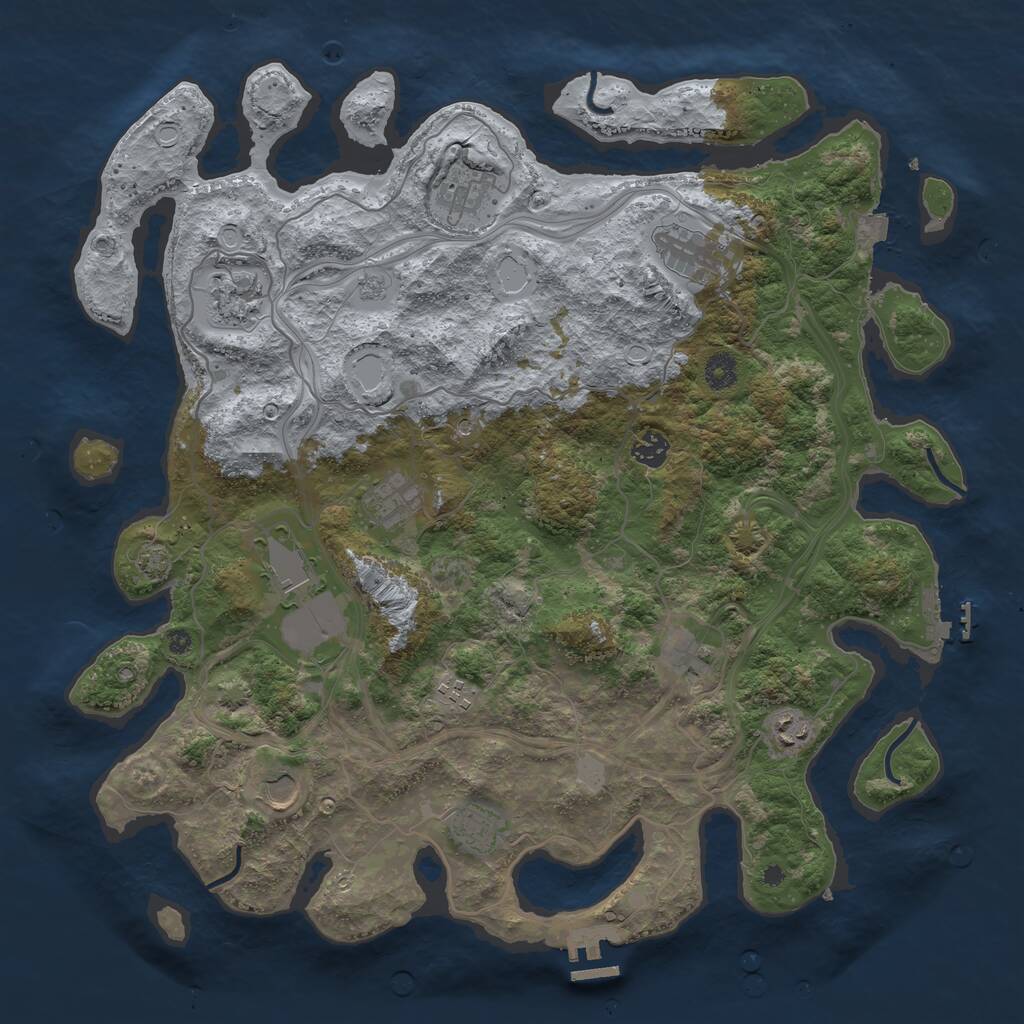 Rust Map: Procedural Map, Size: 4250, Seed: 1405616715, 17 Monuments