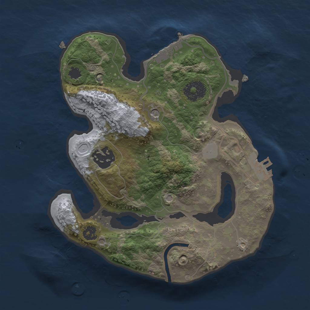 Rust Map: Procedural Map, Size: 2200, Seed: 56757, 9 Monuments
