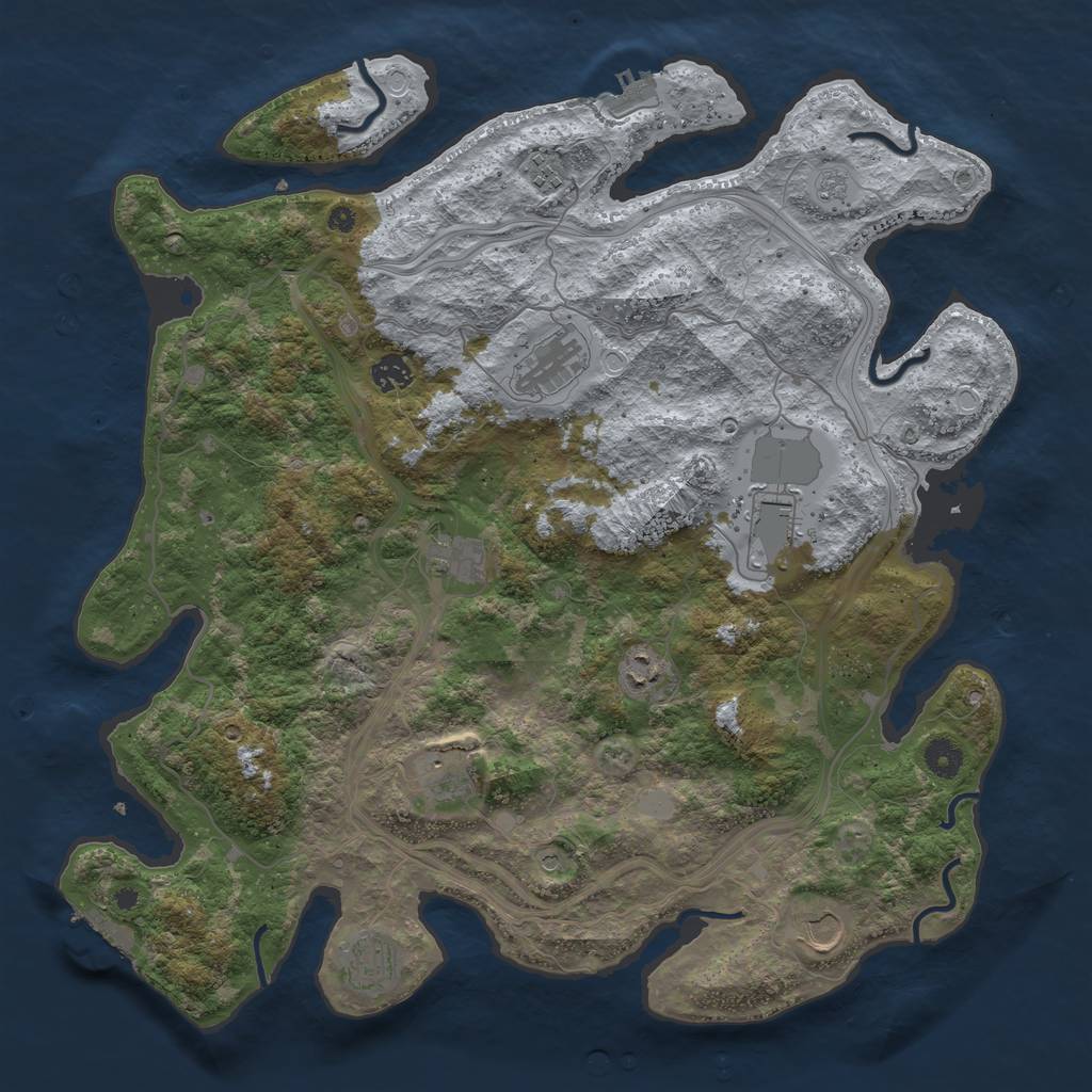 Rust Map: Procedural Map, Size: 4250, Seed: 1239312283, 18 Monuments